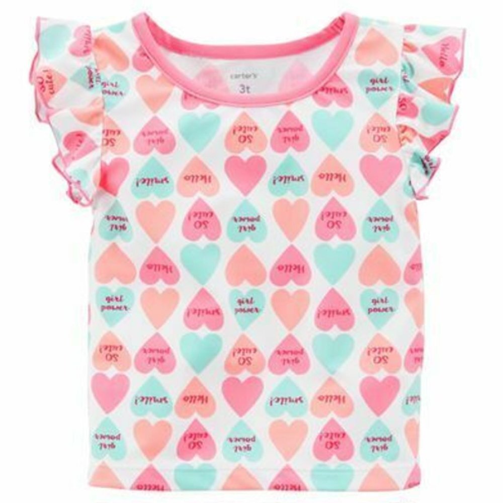 Carter's Toddler Girls 2-Piece Power Swim Set Heart UPF 50+ Lined Swimwe… - Picture 2 of 5